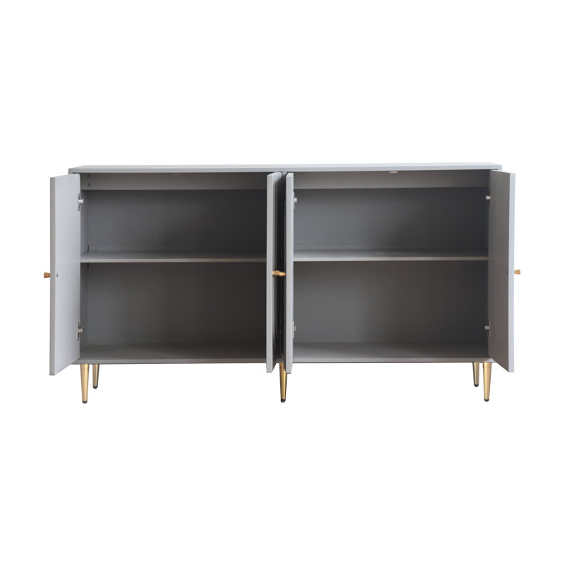 Buffet avec 4 portes et tablettes réglables pour le salon, le vestibule, le couloir, le bureau, la cuisine et la salle à manger