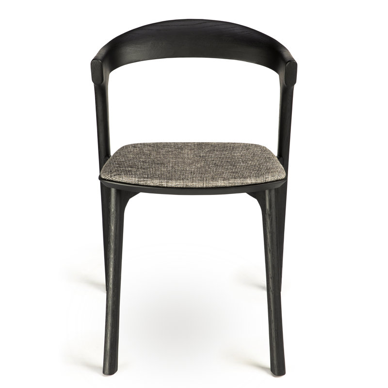 Bok Upholstered Dining Chair, Gray Polyester Blend/Acrylic, Black