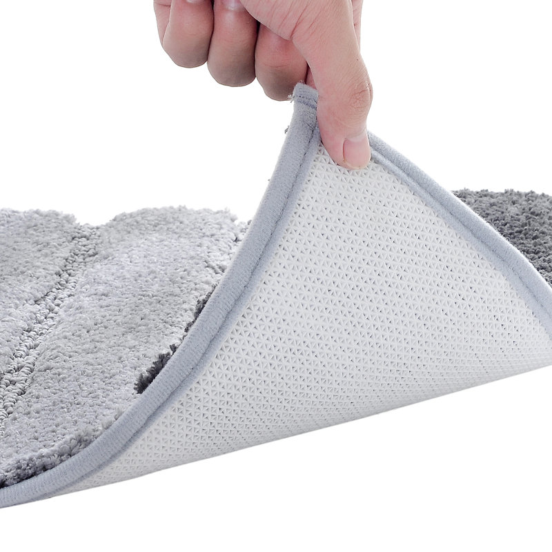 Meader Non-Slip Bath Rug, Gray Stripped, 47.24" W x 17" L