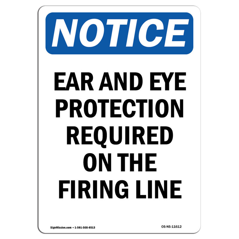 Avis - Panneau de protection pour les oreilles et les yeux requis, 18" x 24"