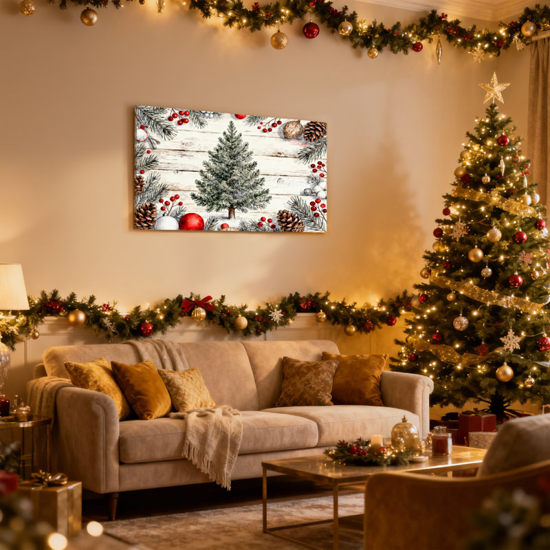 Ensemble de 3 impressions sur toile de Noël, H 12 po x l 18 po