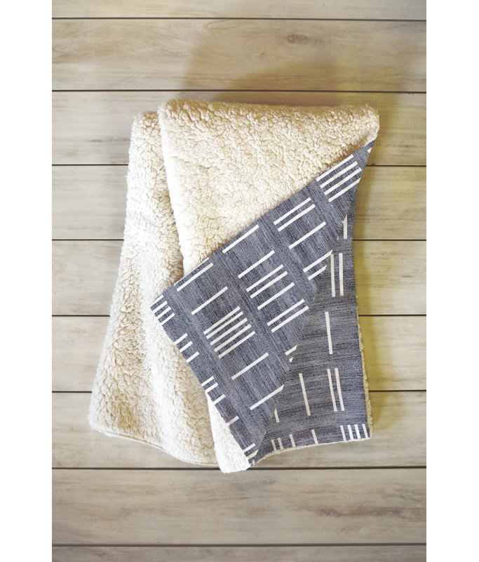 Couverture Holli Zollinger Mudcloth, L 60 po x l 50 po, Gris