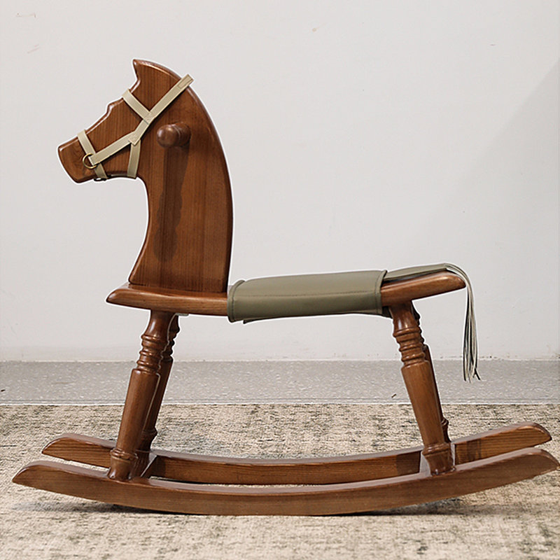 Chaise berçante en bois, Brun