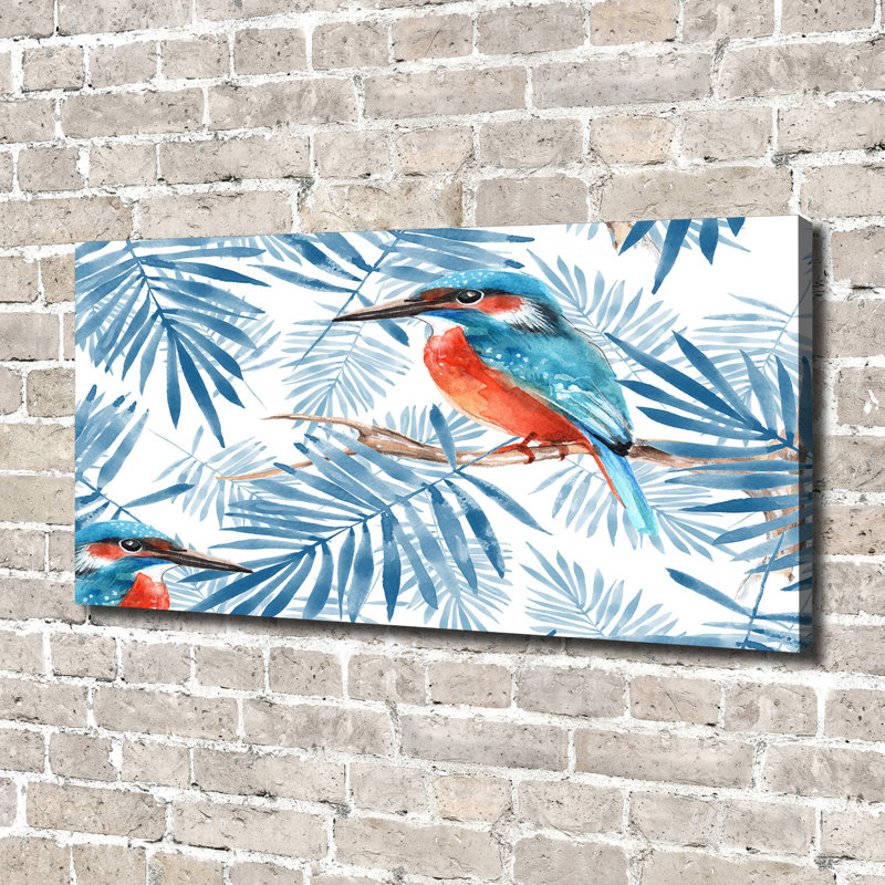 Plants And Bird - Wrapped Canvas Print