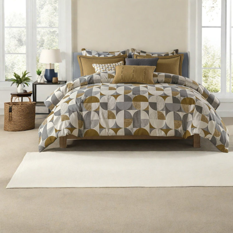 Ensembles de literie dorés de qualité supérieure, jacquard en polyester, conception moderne pour toutes les saisons