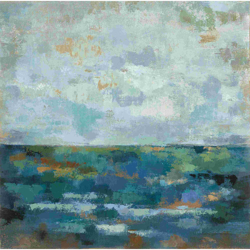 Seascape Sketches II - impression sur toile tendue, H 36 po x l 36 po, Oui, Cadre simple blanc
