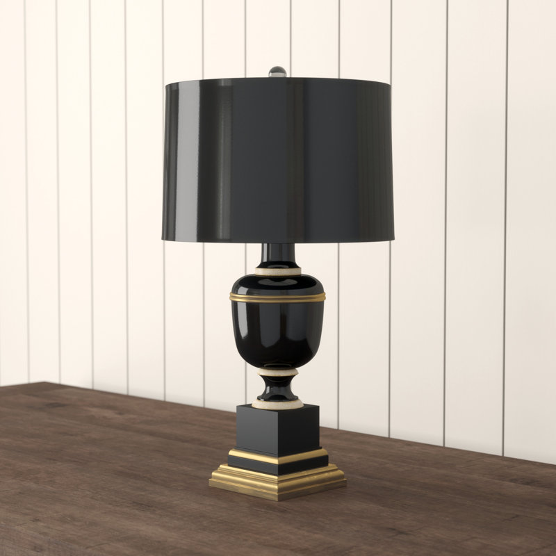 Annika Metal Table Lamp, Black, 24'' H x 13.5" W x 13.5" D, Black