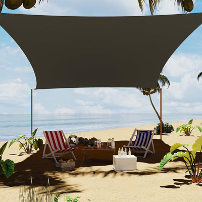 95% UV Block Waterproof Sun Shade Sail Canopy - Rectangle 10x13FT Outdoor Awning for Patio, Garden, Deck, Yard - Long-Lasting Shade Cloth for Backyard, Easy Installation, Sand Color