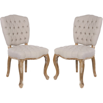 Vera 19.5'' H Cotton Upholstered Side Chair