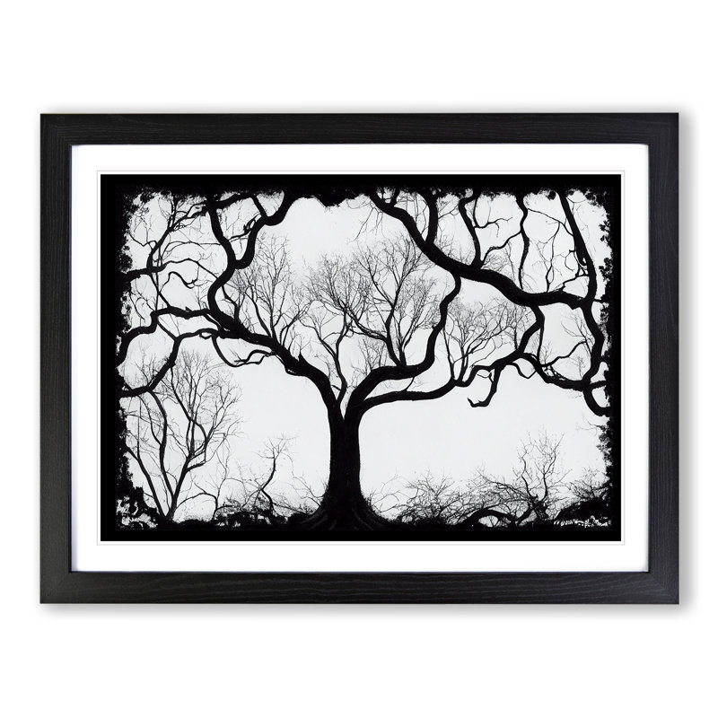 Striking Tree - Framed Print, Black, 46cm H x 64cm W x 2cm D
