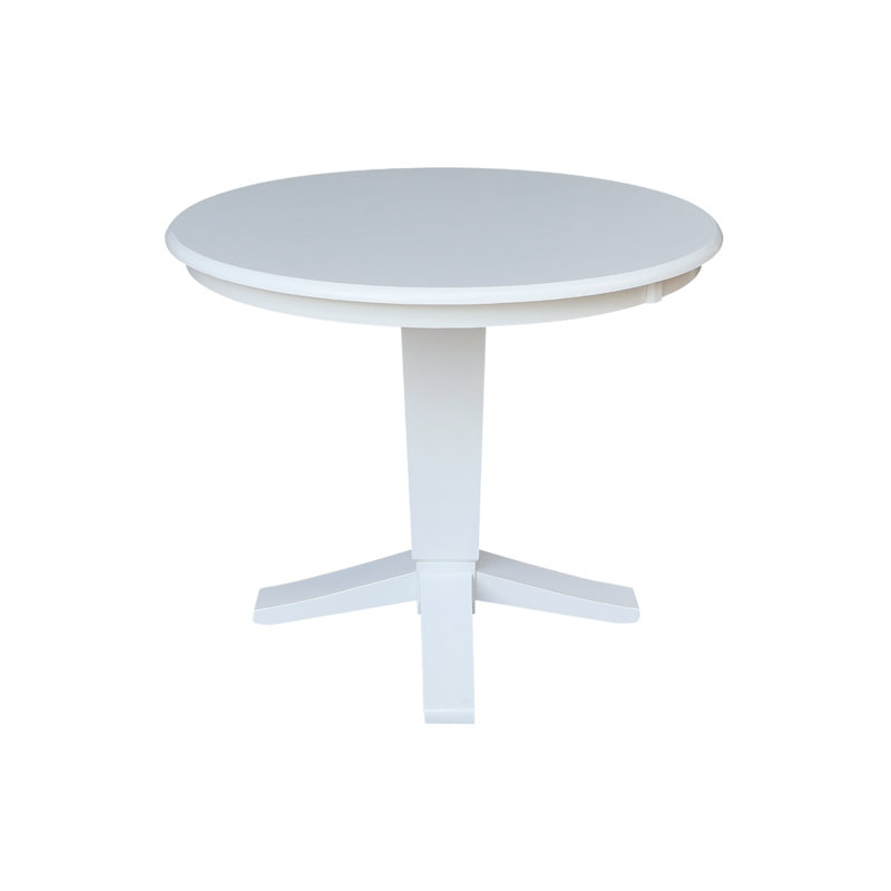 Table de salle à manger Grachan Ronund, Blanc, H 29,9 po x L 36 po x l 36 po