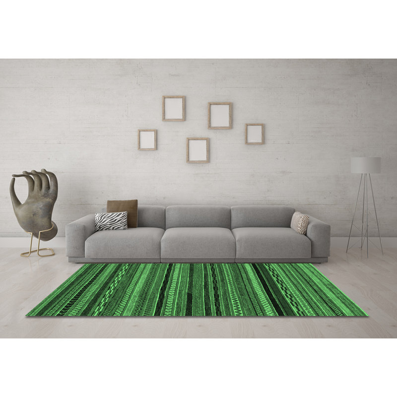 Ketrin Washable Geometric Indoor Rug, Round 5'