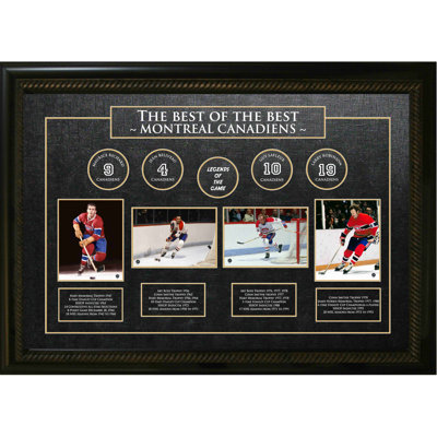 «Best of the Best Canadiens» Richard / Beliveau / Lafleur / Robinson, art mural encadré 35,5 x 43,5 par 