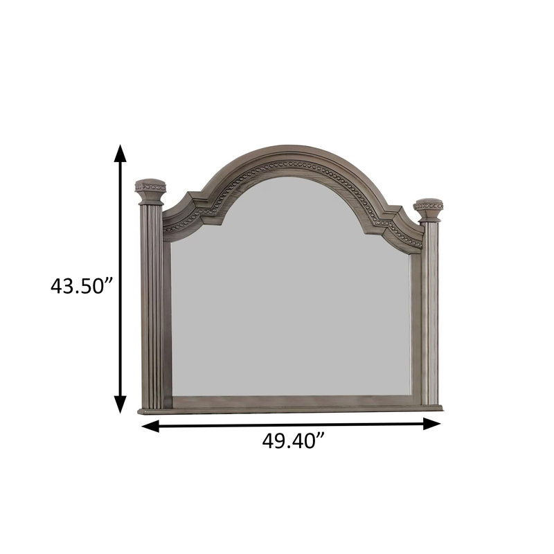 Miroir traditionnel l 49,4 po, gris, Gris