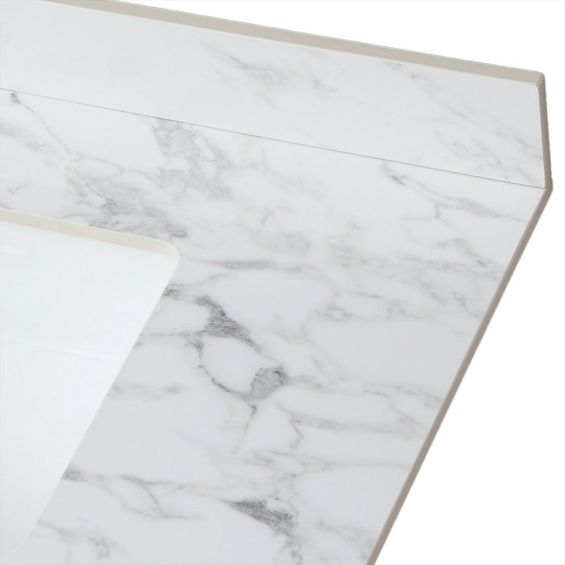 Modern Bathroom Vanity Top With Rectangular Undermount Ceramic Sink, Single Faucet Hole