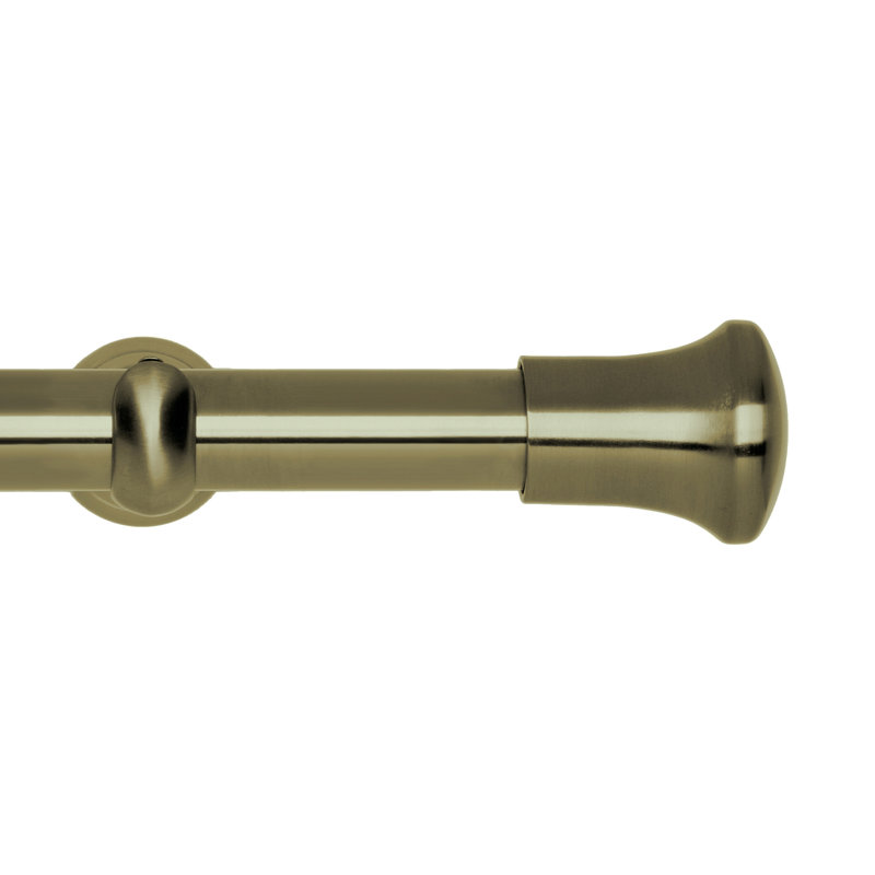 Ceda 2.8cm Single Curtain Pole, Spun Brass, 2.80cm H x 120cm W x 2.80cm D