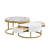 Modern Round  Nesting Coffee Table with Drawers in White