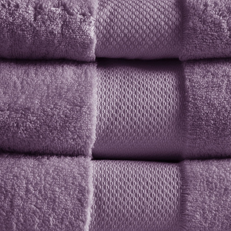 Cotton 6 Piece Bath Towel Set, Purple