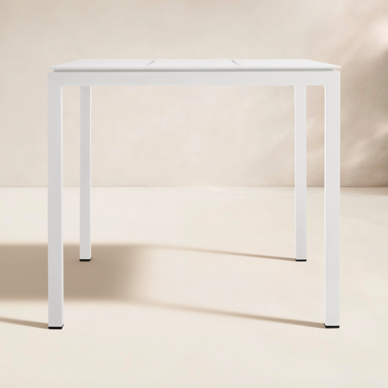 Skiff Rectangular Metal Outdoor Side Table , in. W in. D, White, 20" W x 20" L x 18" H