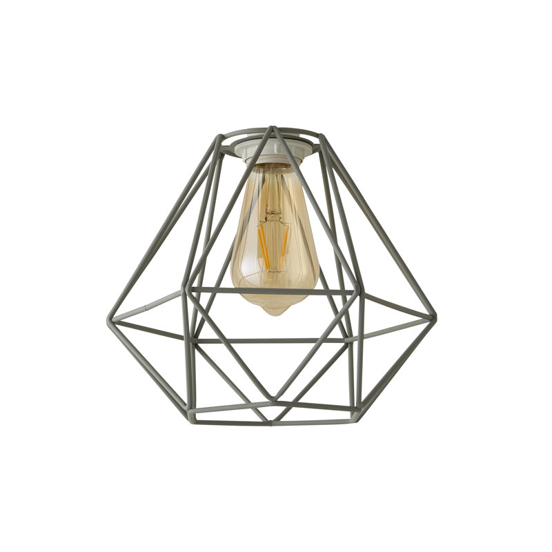Carnegie 20cm H Metal Novelty Pendant Shade ( Clip On ), Grey