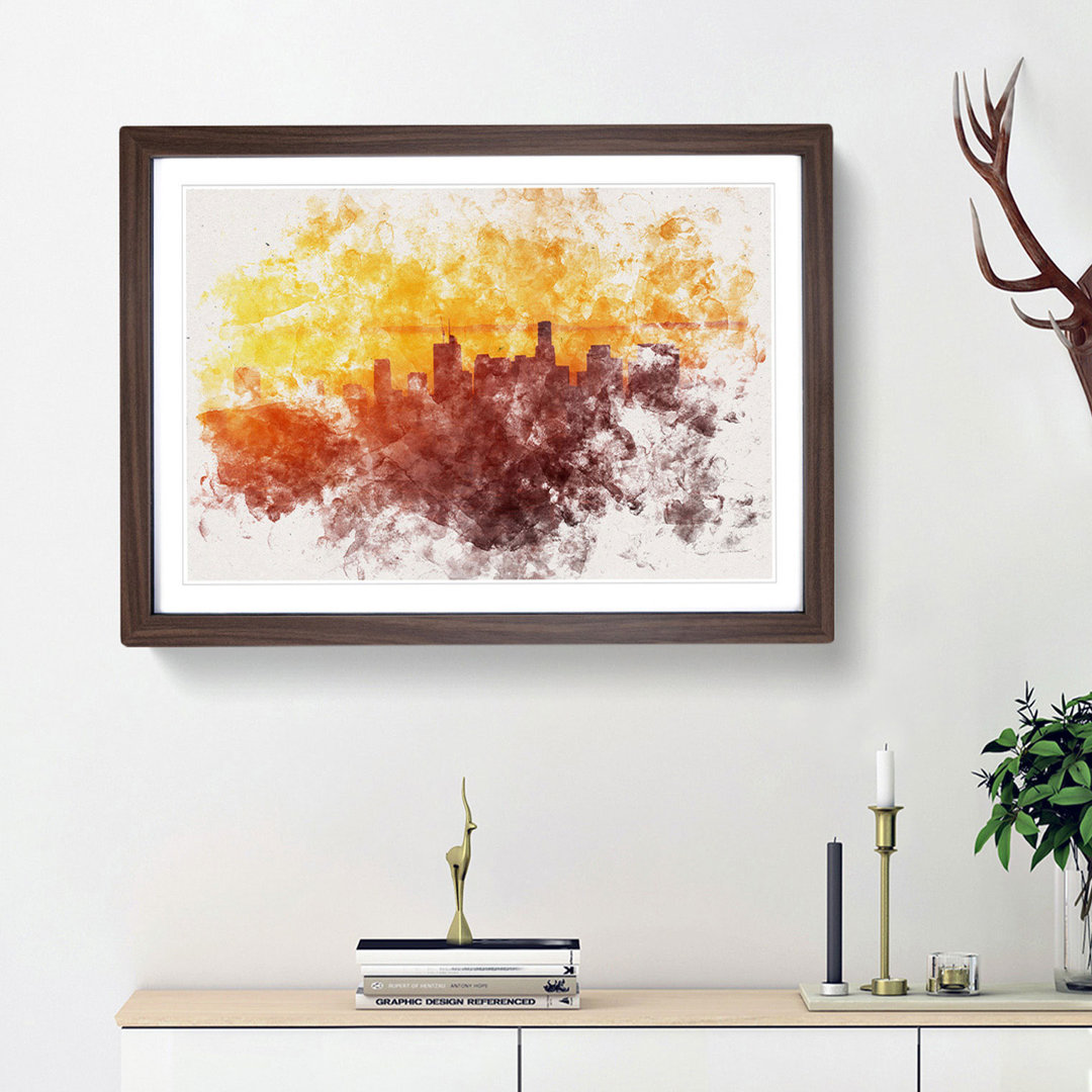 Downtown Los Angeles At Sunset - Single Picture Frame Painting on MDF