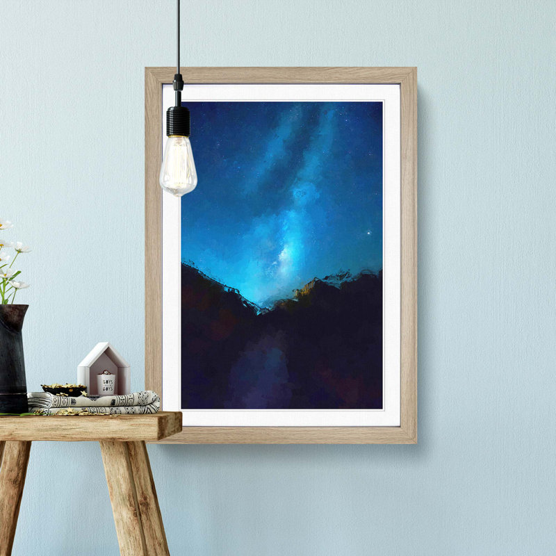 Stars Above Zion National Park - Picture Frame Graphic Art Print, Oak Framed, 87cm H x 62cm W x 2cm D