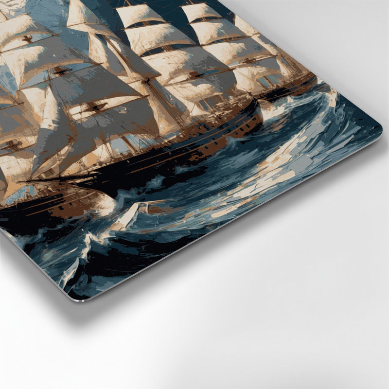 Art mural bleu nautique moderne, H 12 po x l 12 po