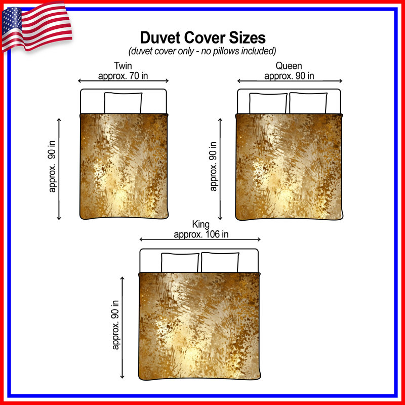Bronze Grunge Texture Duvet Covers, Queen
