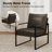 24.6" Wide Minimalist Soft Cushioned Back Upholstered Sled Base Arm Accent Chair (Set of 10)-108052968