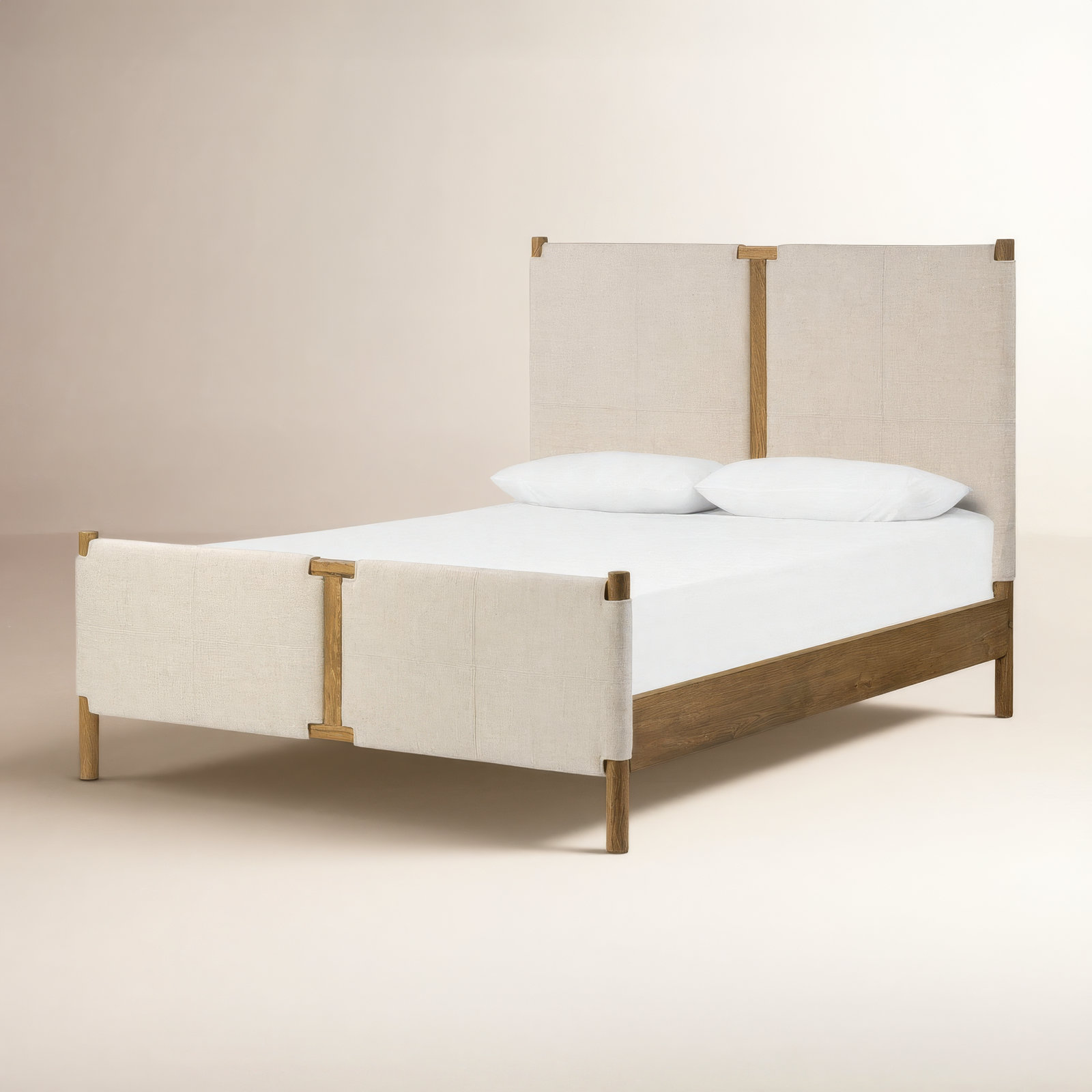 Sunita Upholstered Bed, Queen, Antigo Natural