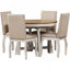 Ensemble de table de salle à manger extensible en bois 5PCS avec 4 chaises rembourrées, structure solide pour petites et grandes salles à manger-1052189956