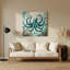 Art mural vert en métal Coastal Octopus Garden-465097051