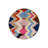 Multicolored Geometric Patterned Round Woven Base Modern Decorative Carpet-2049460796