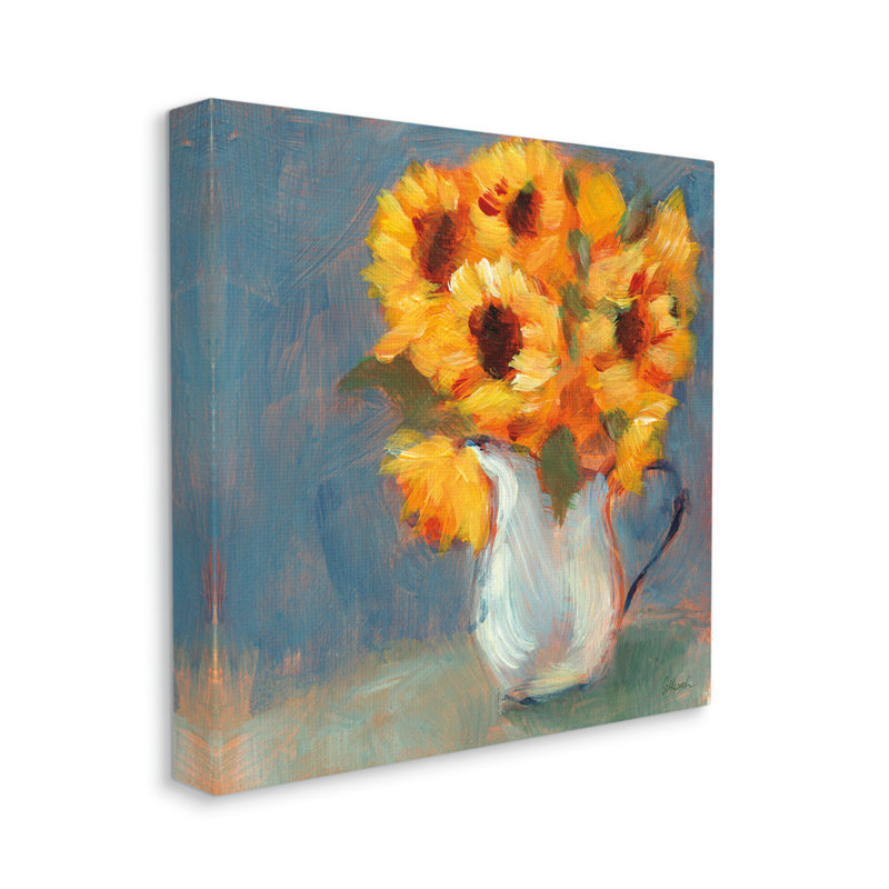 Vase Sunflower par Sue Schlabach - Peinture, H 17 po x l 17 po x P 1,5 po