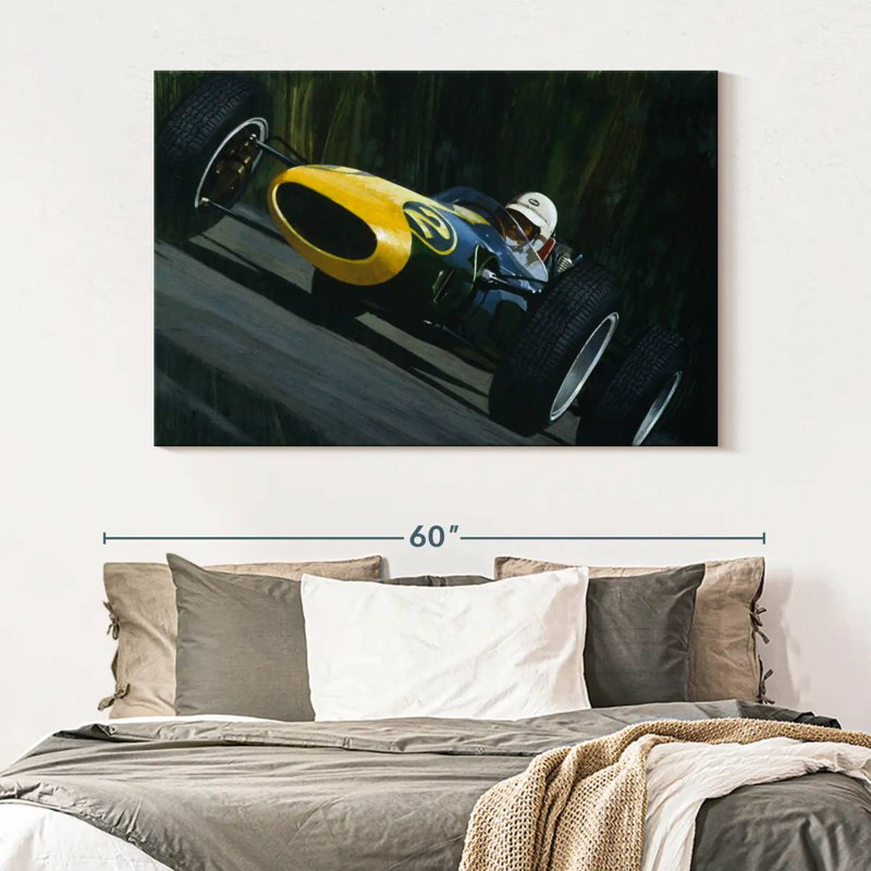 Mehar Blue Race Car, 34" H x 51" W