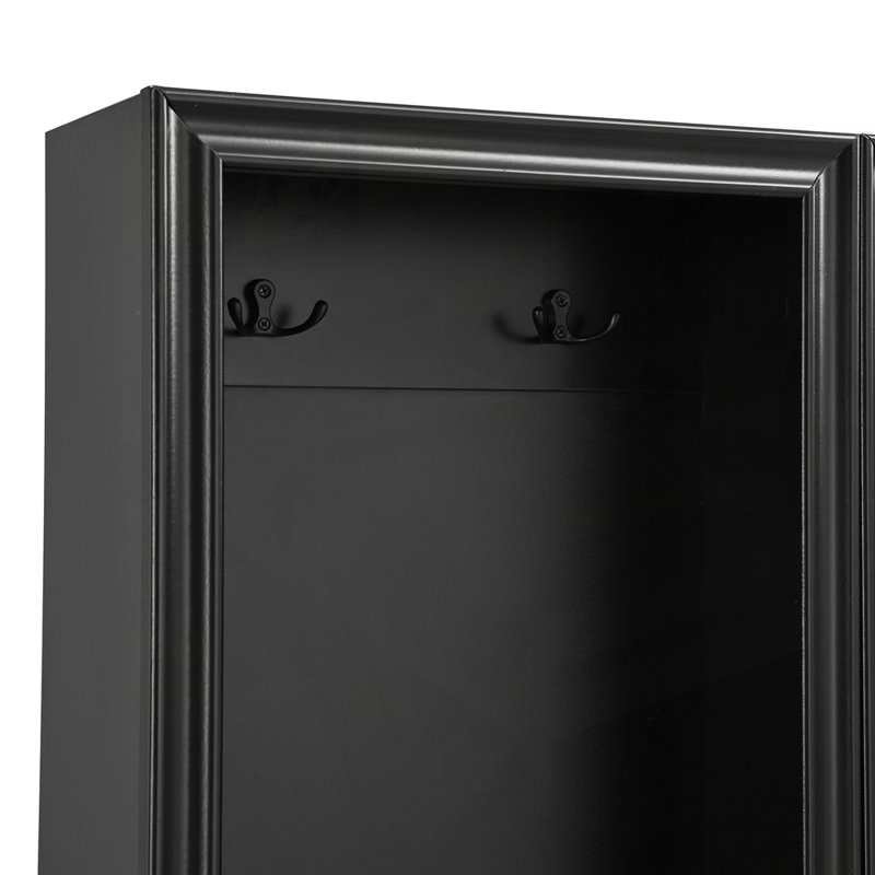Ensemble de 2 portemanteaux d'entrée avec tiroirs de rangement pour le couloir, Noir