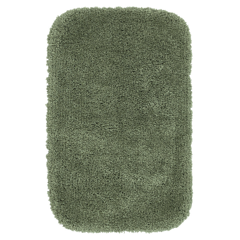 Treye Nylon Bath Rug with Non-Slip Backing, Deep Fern, Rectangle 24" x 40"