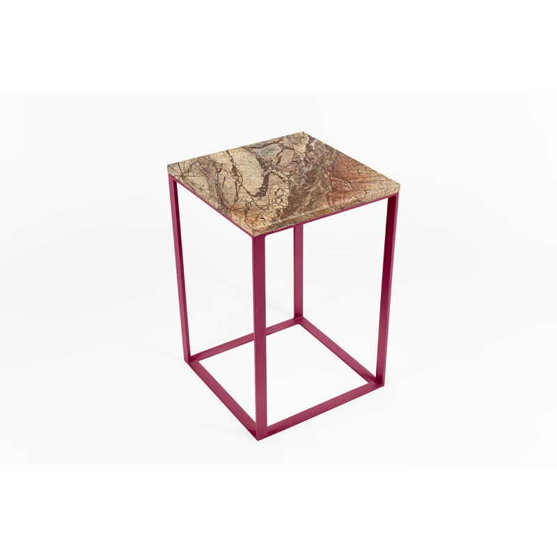 Akmal Frame End Table, Red