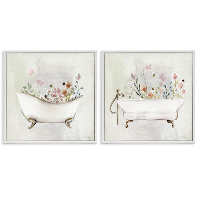 «Clawfoot Flower Garden Bees», ensemble de 2 giclées par Stella Chang