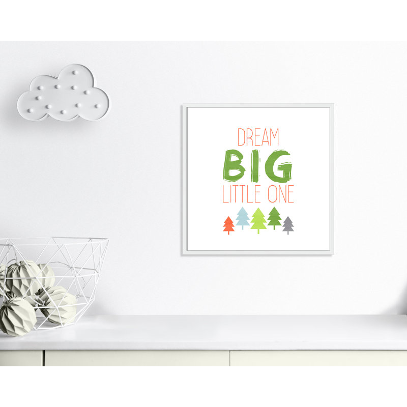 Dino Brave Framed Art, 26.5" H x 26.5" W x 1.18" D, White Box Framed