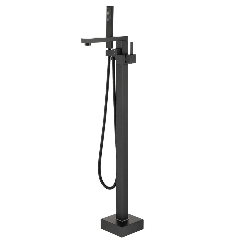 Single Handle Floor Mounted Tub Faucet, Matte Black
