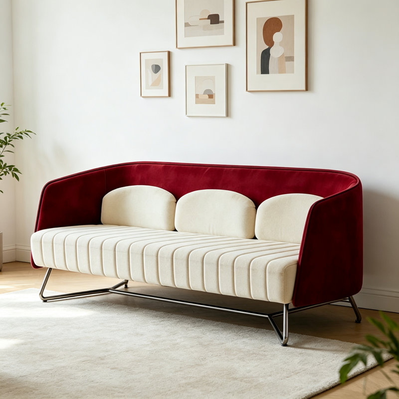 Canapé rouge moderne, simple et luxueux, L 70,87 po