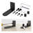 LAZ Black Steel Guide Barn Door Guide Wall Guide With Bottom Adjustable Roller