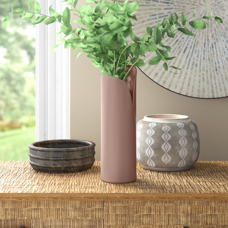 Jenny Iron Table Vase, Pink, 13" H x 4" W x 4" D
