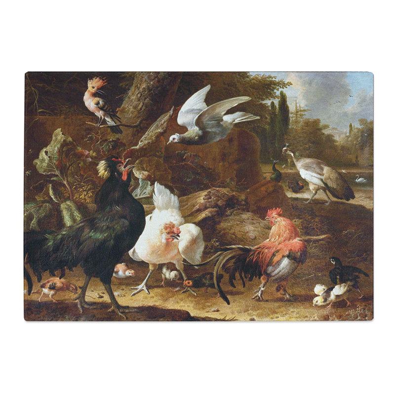 Birds in a Park by Melchior D'Hondecoeter Chopping Board, 0.4cm H x 29cm W x 39cm L