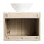 Meuble-lavabo mural 24 po avec lavabo d'art en céramique, chêne blanc, charnières à fermeture en douceur, design flottant, rangement à 2 portes, espace inférieur généreux, poignées en métal, lavabo à pièces, armoire en chêne, style,