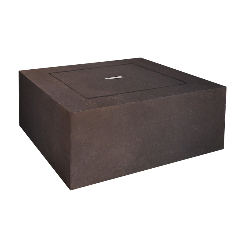 BALTIC Concrete Fire Pit Table with Lid, Glacier Gray, Propane, 15.75" H x 50.5" W x 32.5" D