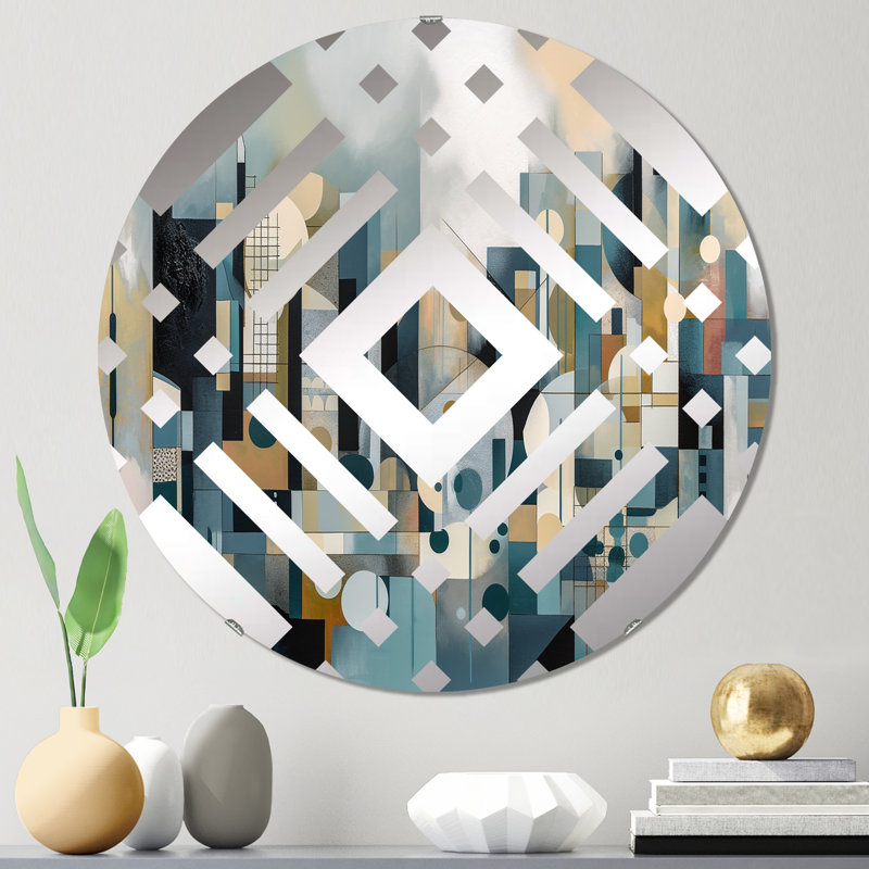 Bimal - Miroir décoratif à losanges, 23,6 po x 23,6 po