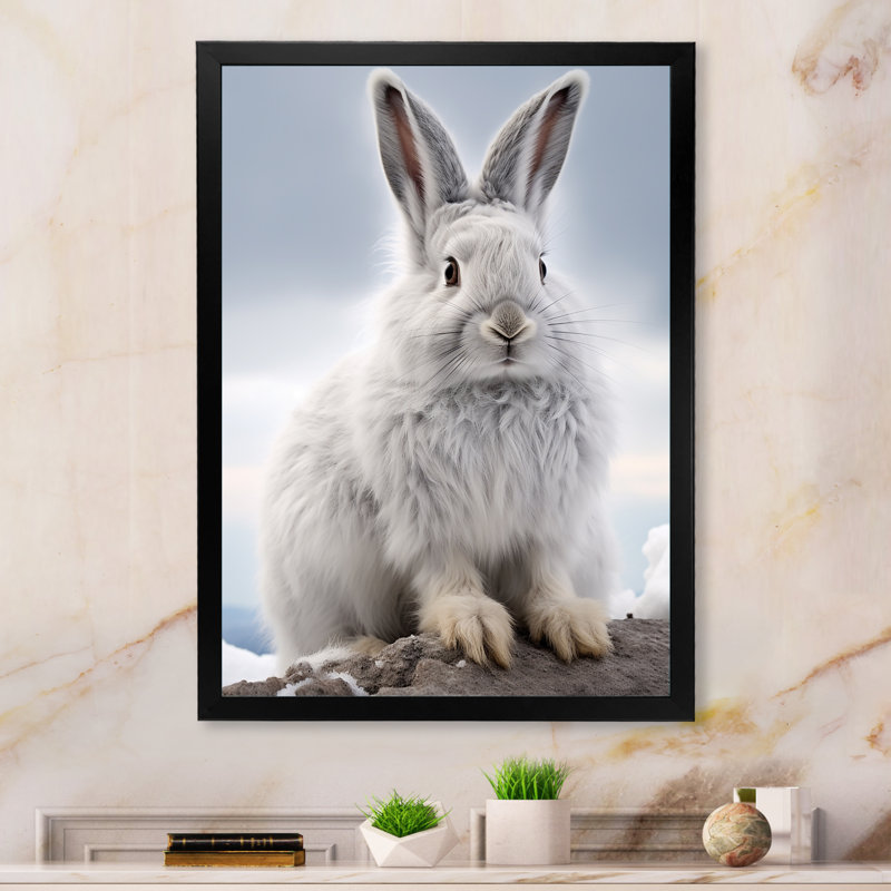 Décoration murale Nimble Hopper Rabbit I - Animaux, Cadre photo noir, H 20 po x l 12 po x P 1 po