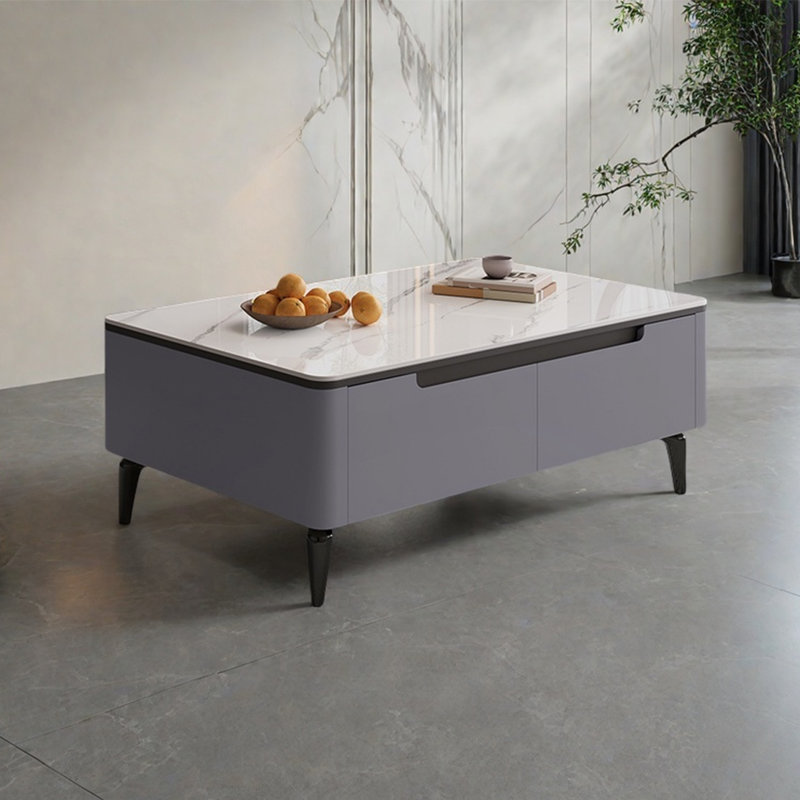 Table basse Cream Wind, H 15,7 po x L 51,2 po x l 27,6 po, Noir/gris